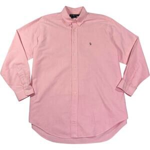 VTG Ralph Lauren Button Up Shirt Yarmouth Oxford Men's 16.5x34 (Lg) Flesh Pony